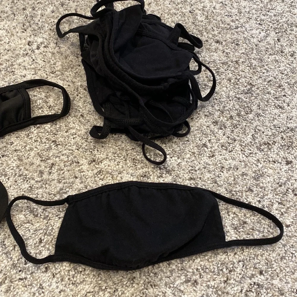 15 cloth nylon face masks black